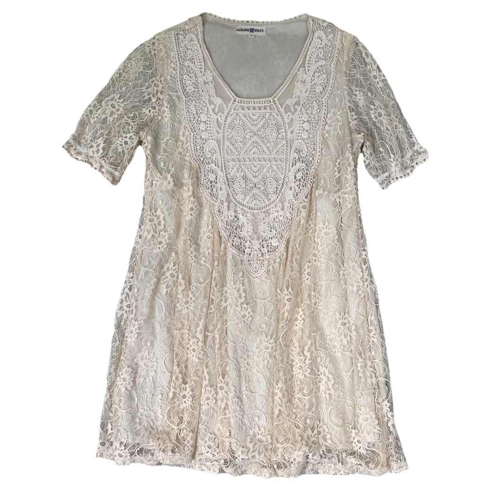Altar'd State Womens Dress S Ivory Lace Coquette Dainty Angel Feminine Boho Chic